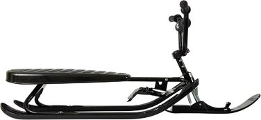 Санки STIGA Snowracer Curve SX з BMX-рулем, сталевою рамою, гальмом і тросом, керовані, для дітей від 7 років і дорослих, до 90 кг, чорні