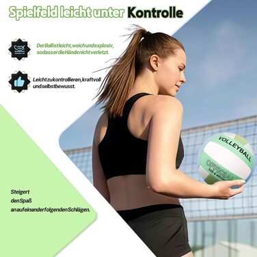 Волейбольний м'яч Bibykivn Official Size 5: водовідштовхуючий, з насосом, PVC-покриття, для пляжу, басейну та спорту (блакитно-зелений)