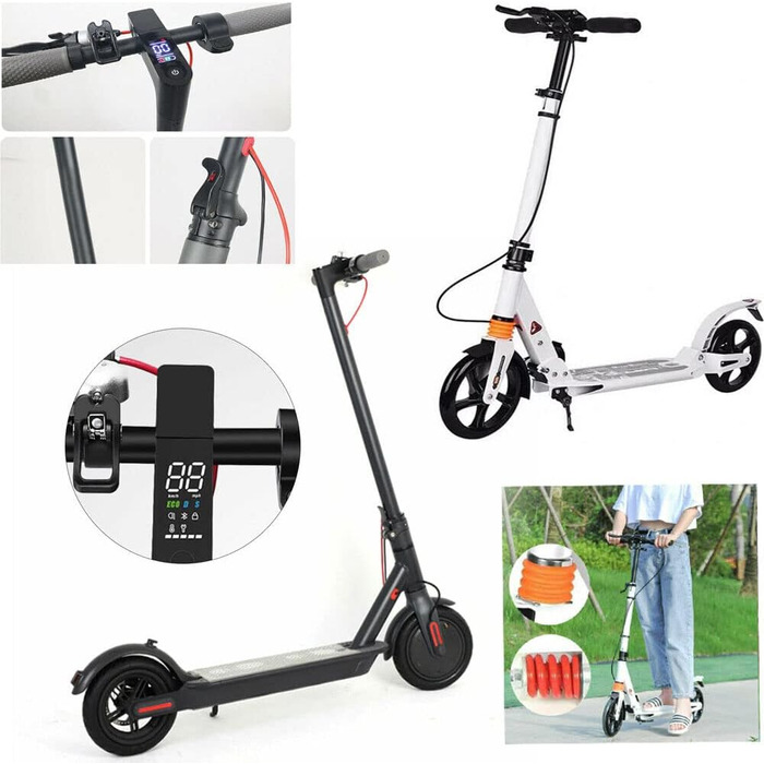 Самокат Vinnyooc Kickscooter складаний, з ручним гальмом, для дітей і дорослих, міський, колеса 200 мм, регульована висота