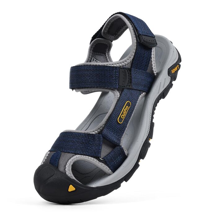 Чоловічі сандалі для пляжу, гір та трекінгу з текстильними ремінцями, водонепроникні, сині (43 EU)