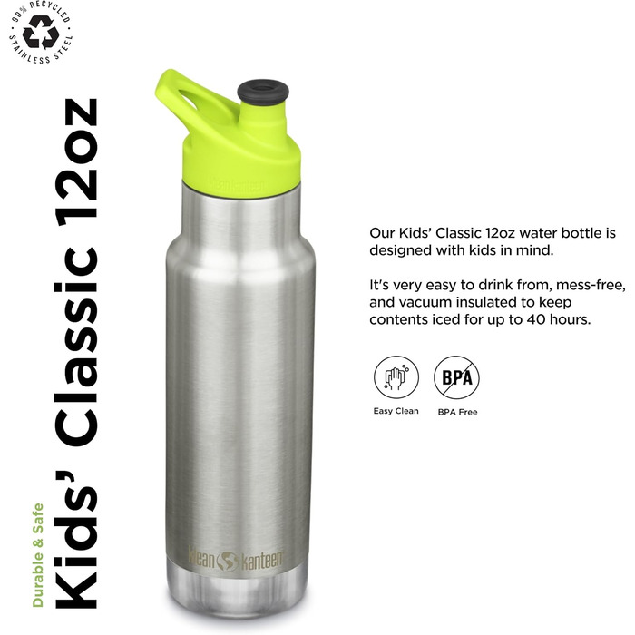 Універсальна пляшка Klean Kanteen Classic Sport для дорослих, спортивна, нержавіюча сталь