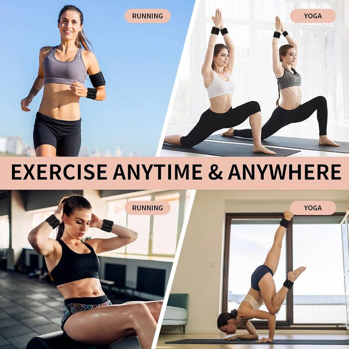 FENIXFIT обважнювачі на щиколотки та зап'ястя для жінок, набір 2 шт. для фітнесу, силових тренувань, бігу, йоги, пілатесу