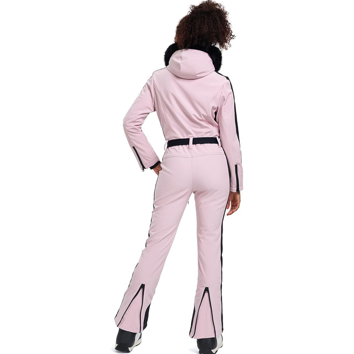 Жіночий гірськолижний костюм-комбінезон HOTIAN. Теплий, водонепроникний, вітронепроникний костюм для сноуборду та лиж. З капюшоном, рожевий колір.