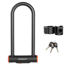 Замок для велосипеда U-подібний, 16 мм, міцний, чорний, з кріпленням, для шосе, гірських велосипедів