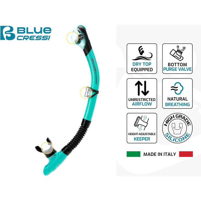 Маска для снорклінгу та дайвінгу Cressi Horizon Unisex з 4 окремими лінзами, або комплект маска+трубка Scilla Top Dry Combo для обмеженого дихання, прозорий/блакитний