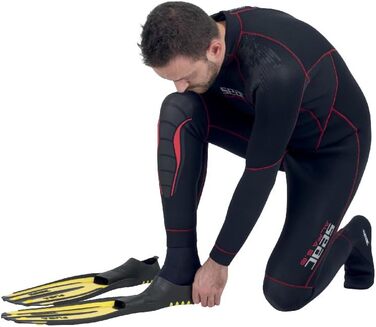 Ласти Seac Fuga для фрідайвінгу, снорклінгу та дайвінгу, дорослі, закритий тип, жовті, Made in Italy, 40/41