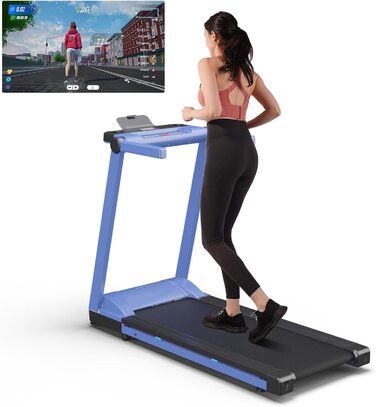 Лякуффі Raceable Walking Pad: біговий килимок для ходьби з керуванням через додаток, AI-тренування та підтримка Wearable Devices (Синьо-Чорний)