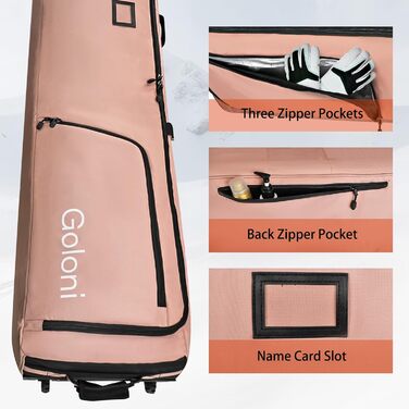 Чохол для сноуборда на колесах, водонепроникний, 600D, для подорожей літаком, вміщує 2 пари лиж (175см), рожевий