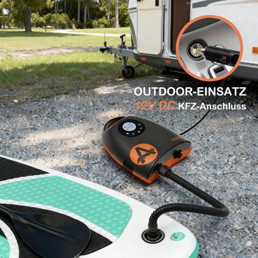 Електрична повітряна помпа 20 PSI для SUP дошок, автоматична помпа високого тиску з автороз'ємом 12V