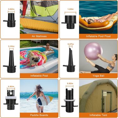 Електричний надувний насос AGPtEK 6000mAh для SUP, матраців, наметів та човнів. 16 PSI, 12V, акумуляторний компресор