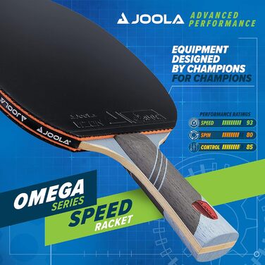 JOOLA Omega Speed – професійна ракетка для настільного тенісу з віскозною гумою, для просунутих гравців, турнірний рівень, ергономічна ручка, швидкісна гра
