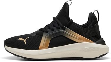 Жіночі кросівки PUMA Softride Enzo 5 Metallic для бігу та повсякденного носіння, 40 EU, Puma Black, Warm White, Puma Gold