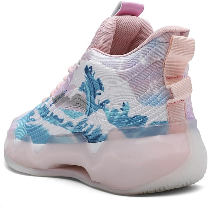 Кросівки баскетбольні чоловічі/жіночі, спортивні, для бігу, тренувань, повсякденного носіння, легкі, з неслизькою підошвою, зносостійкі, кольори рожевий/блакитний, розмір 40 EU