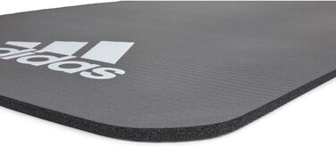 Килимок для фітнесу Adidas для дому - тренувальний килимок з антиковзаючим покриттям для гімнастики, вправ на підлозі та фітнес-залу - доступний у двох розмірах з товщиною 7 мм та 10 мм, сірий, 10 мм