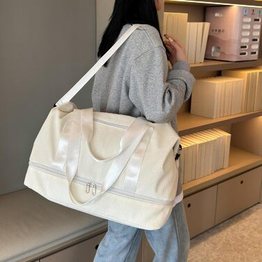 Спортивна сумка-рюкзак для жінок, 35л, Weekender, для подорожей та тренувань, з відділенням для взуття та мокрих речей, бежева