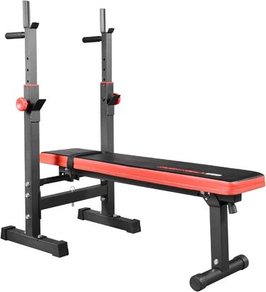 Складана багатофункціональна лава TrainHard Blackcombo з довгою і короткою штангою та набором гантельних дисків 50 кг