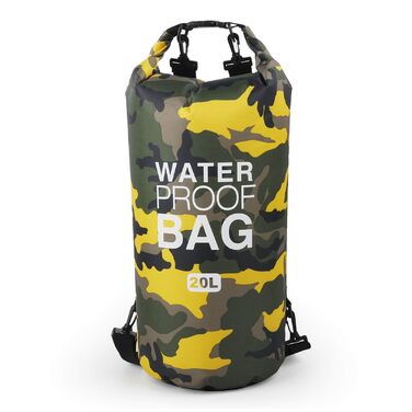 Водонепроникна сумка Dry Bag 10L/20L з регульованим плечовим ременем для плавання, рафтингу, кемпінгу, риболовлі, катання на човні, походів, каякінгу (жовта, 20L)