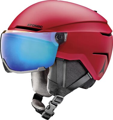 Лижний шолом ATOMIC Savor Visor Stereo з візором, червоний, максимальна амортизація, вентиляція Aircon, дзеркальна лінза, розмір L