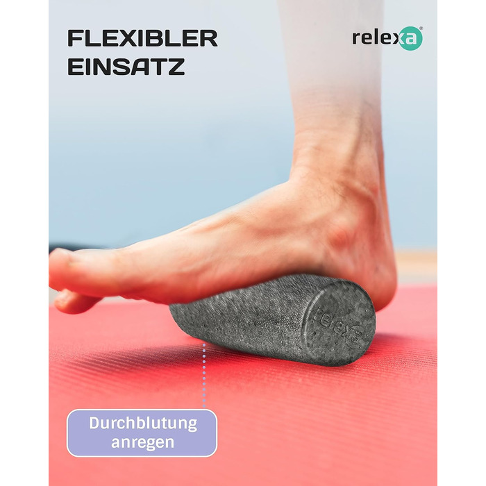 Релаксаційний масажний набір Relexa Starter Set Comfort чорний, 5 предметів: ролик для масажу, фасціальні ролики та м'ячі для зняття напруги і болю, для всіх м'язів, універсальний, з eBook