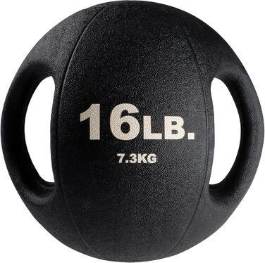 Медичний м'яч Body-Solid Dual Grip 7,3 кг, чорний