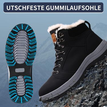 Зимові чоботи Visionreast: водонепроникні трекінгові чоботи для жінок та чоловіків, чорні, 43 EU