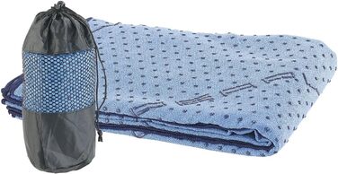 PEARL Sports Yogatuch: Рушник для йоги 2-в-1 з мікрофібри та підкладкою (для килимка для гімнастики, блакитний)
