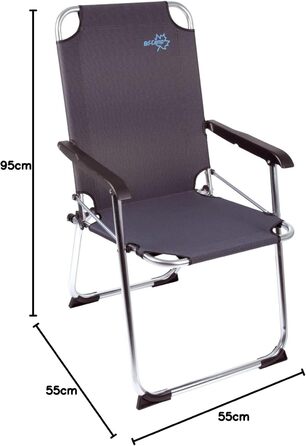 Крісло для кемпінгу Bo-Camp Copa Rio Comfort: чорне, розкладне, для відпочинку та риболовлі