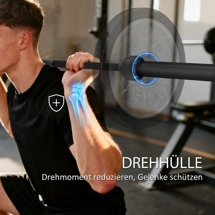 Штанга для тренажерів, 180 см, олімпійська штанга, сталева, вантажопідйомність 200 кг, чорна