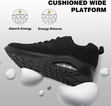 Кросівки для чоловіків Situkeke: бігові, для занять спортом, тренувань, прогулянок, фітнесу, тенісу, чорні, 45 EU