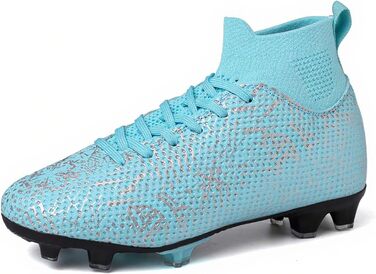 Дитячі футбольні бутси для хлопчиків та дівчаток AG, біло-блакитні (36 EU, блакитний, зелений)