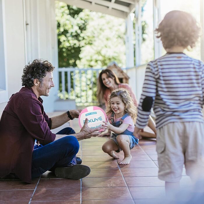 Волейбольні м'ячі PIXUYE, розмір 5, м'які для пляжу, дітей та дорослих, для ігор та тренувань, рожево-білі