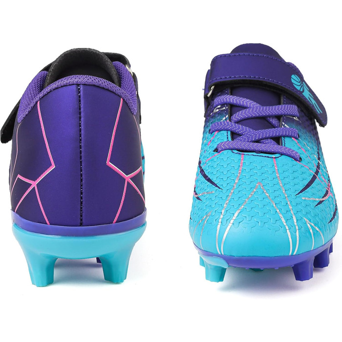 Дитячі футбольні бутси з шипами, професійні, для хлопчиків та дівчаток, спортивне взуття, розмір 38 EU, блакитний/фіолетовий