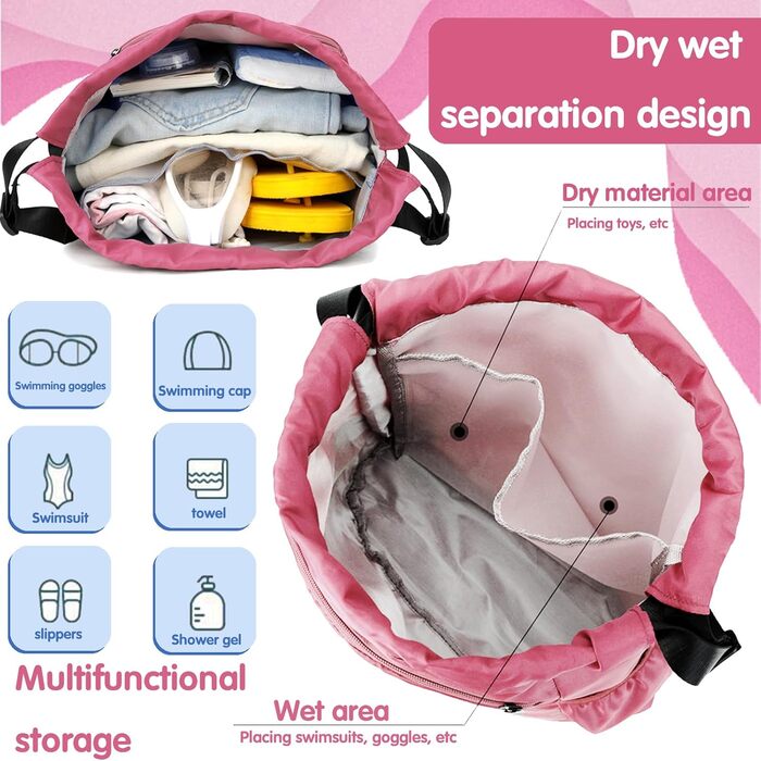 Дитяча спортивна сумка Youyike, водонепроникний рюкзак з відділенням для мокрого одягу, для дівчаток та хлопчиків, зелений, кольорова