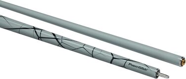 Кий для більярду/снукеру PowerGlide | Фіберглас, гладка поверхня, 2 частини, чорний/сірий, наконечник 10mm, повний розмір 57'', вага 18oz/19oz, Estrella