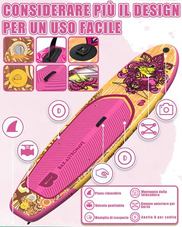 Надувне SUP-борд BAX ASTRONAVE Wood-Pink: Комплект для SUP-серфінгу з аксесуарами