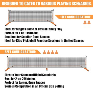 PickleTech 6.0: Портативна сітка для піклболу 2-в-1, 6.0 м, для гри на відкритому повітрі, відповідає USAPA, з сумкою, колірна схема Sunset Chevron