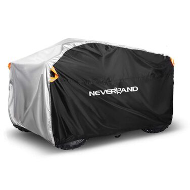Водонепроникний чохол для квадроцикла NEVERLAND ATV з 300D Oxford тканини, захисний покривал з відбивачами та гумовими стяжками від пилу, дощу та UV, 210x120x115 см (Чорно-сріблястий, A225-08-XL)
