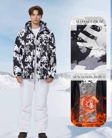 Сніговий костюм чоловічий HOUZONIY (L, 434+Schwarz) - водонепроникний, 2-частинний