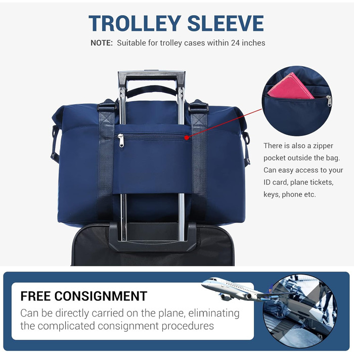 Спортивна сумка LOVEVOOK для жінок, дорожня сумка-мішок, 30L, водонепроникна, для подорожей, фітнесу, клініки (темно-синій)