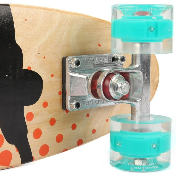 Скейтборд FunTomia Mini-Board Cruiser 57 см з 7-шарового канадського клена, підшипники Mach1 ABEC-9, помаранчевий, з LED колесами Petrol