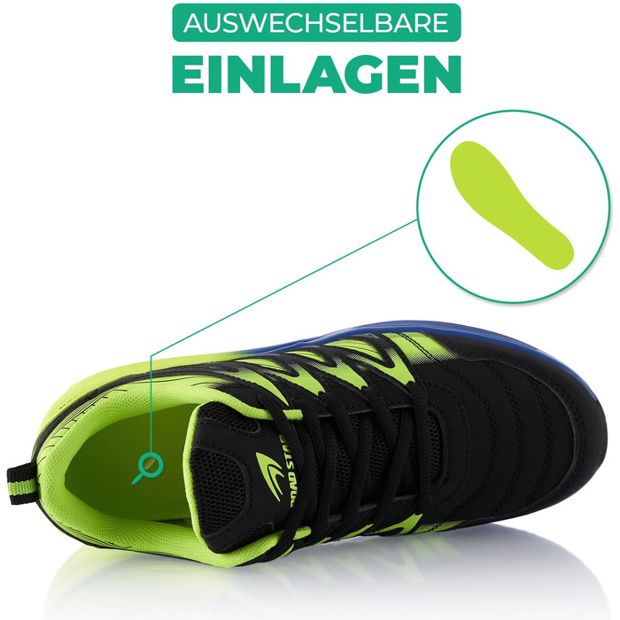 Спортивні кросівки для жінок та чоловіків, амортизація, легкі бігові кросівки (45 EU, чорний/зелений)