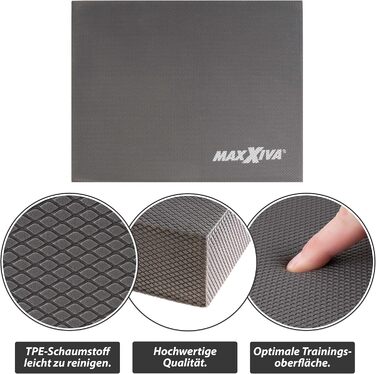 Балансувальний килимок MAXXIVA 50x40x6 см для фітнесу, йоги, пілатесу, фізіотерапії, сірий