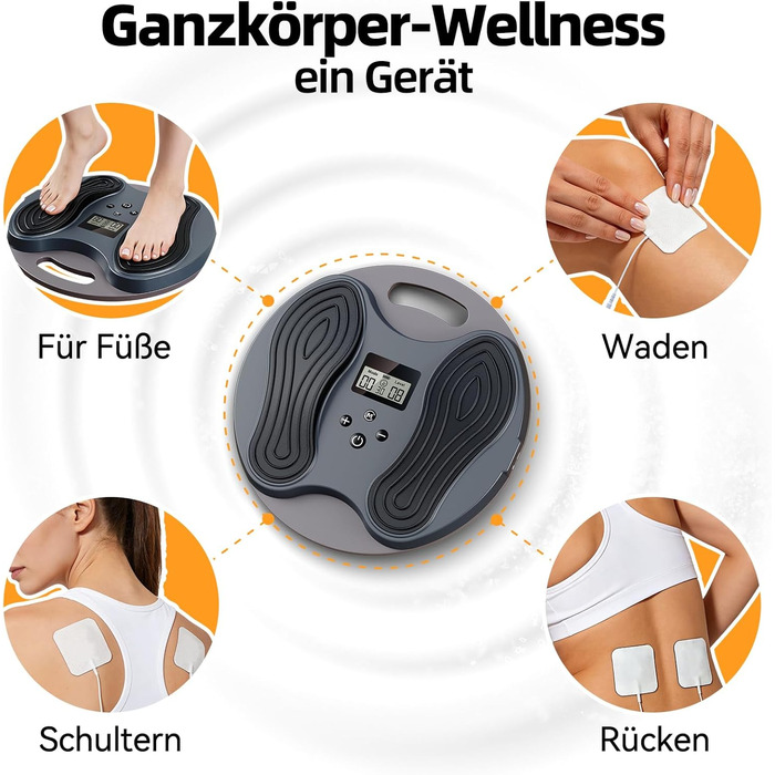 Масажер для ніг Medic Durchblutungsstimulator – EMS/TENS масаж, для нейропатії, фасціїту, м'язової втоми та болю, з 4 електродами