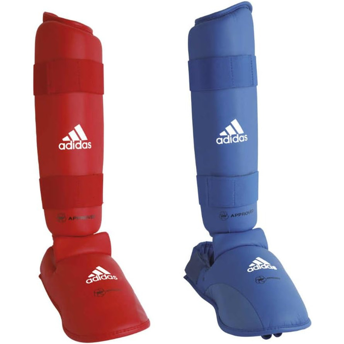 Захисники гомілки та підйому стопи adidas для карате, сині, розмір M, 2 шт.