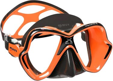 Доросла маска для дайвінгу Mares X-Vision Ultra LiquidSkin, чорна/помаранчева, універсальний розмір