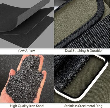 Шкарпетки з обтяженням для ніг Sportneer, регульовані, 0.5-2.3 кг (на ногу), армійний зелений