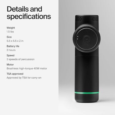 Масажний пістолет Hypervolt Go 2 з технологією Quiet-Glide, ручний, чорний