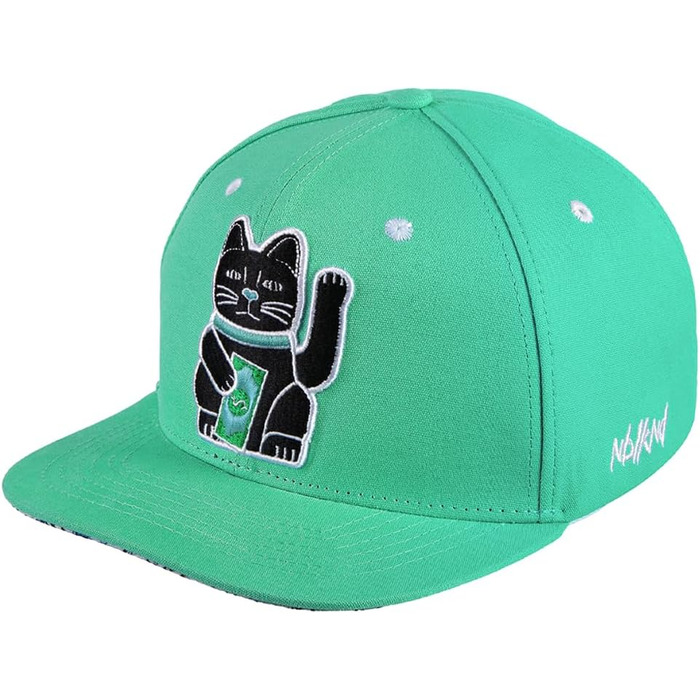 Кепка-снэпбек Nebelkind з принтом Winkekatze, унісекс, регульований розмір, м'ятно-зелена, стильна бейсболка в стилі streetwear