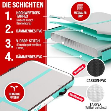 Надувний килимок для гімнастики Airtrack - 3м, 4м, 5м, 6м | Килимок для акробатики, гімнастики вдома та на вулиці | Airtrack