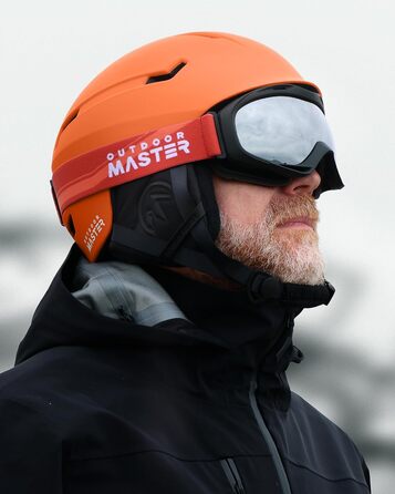 Гірськолижний шолом OutdoorMaster з маскою для дорослих, 12 вентиляційних отворів, матовий помаранчевий, розмір L (58-61 см), для лиж і сноуборду, унісекс
